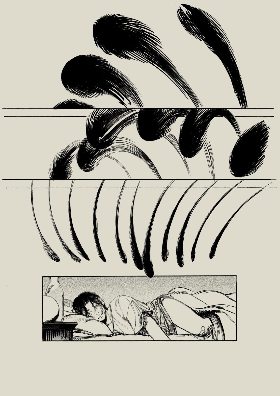 inked and toned page from chapter 4 of Bora the Brain.